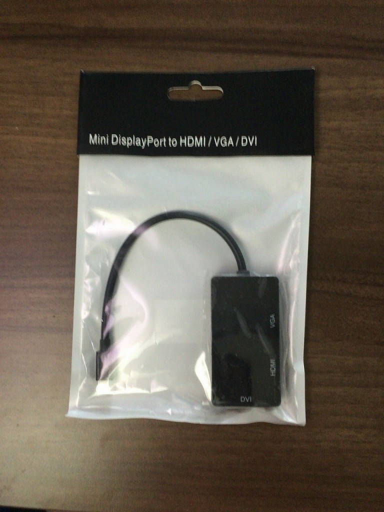 MacBookProMid2010のMiniDisplayPortをHDMI/DVI/VGA(D-Sub)に変換した